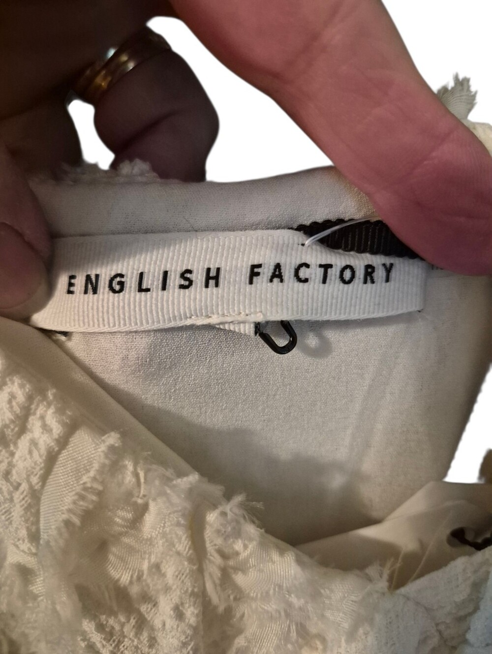 NWT English Factory Ivory Ribbon Embroidered Tiered Maxi dress- M. L27 - Picture 5 of 10